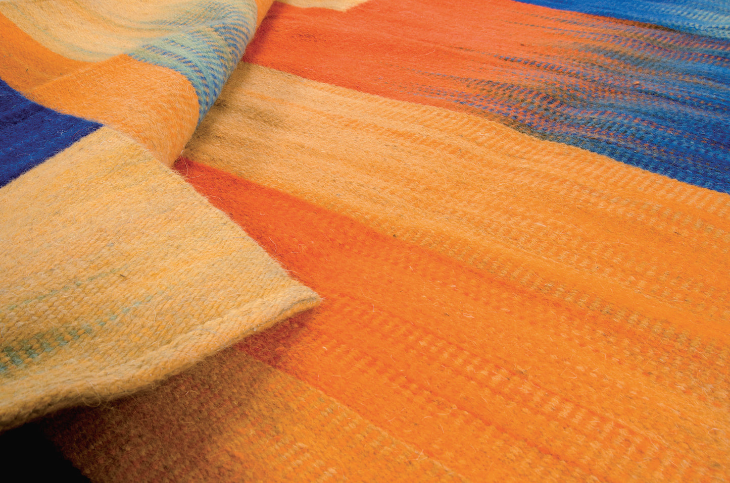 Kelim Orange-Blau 140x200cm