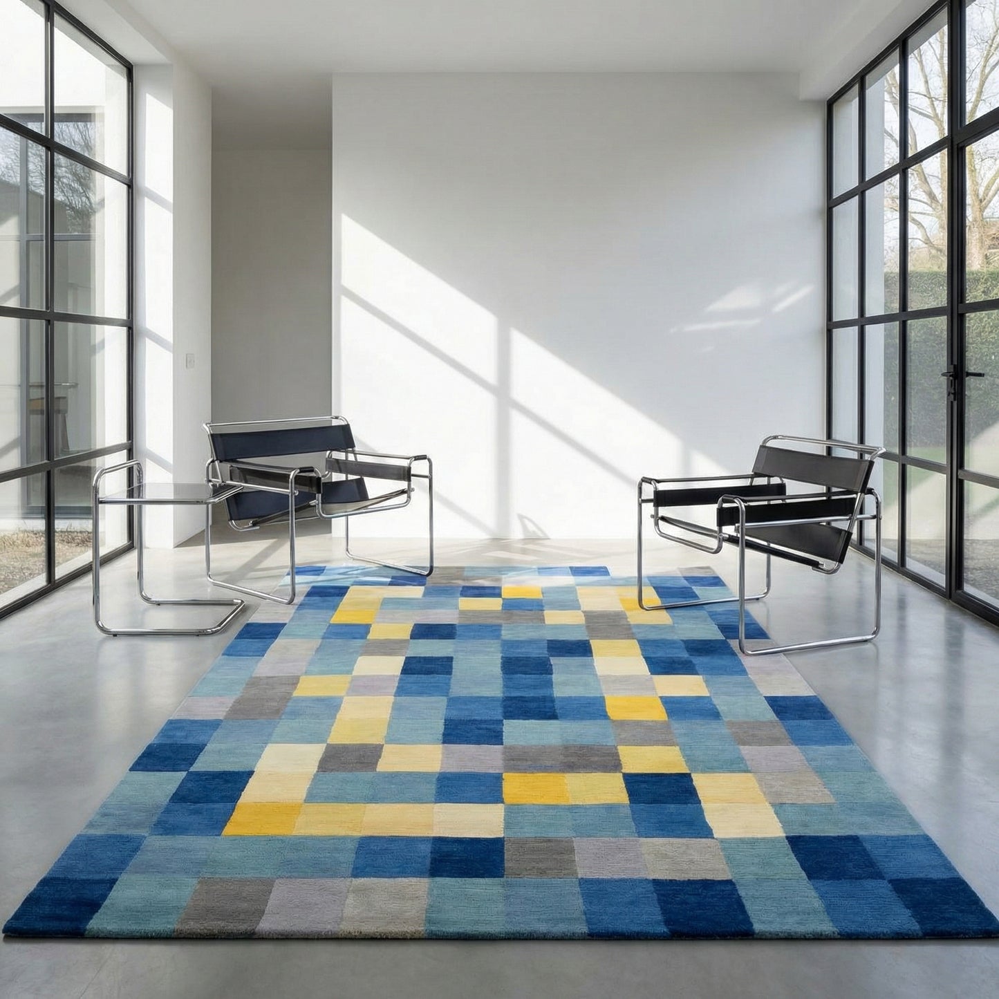 Bauhaus-Teppich von Gertrud Arndt aus dem Gropius Direktorenzimmer aus Wolle
