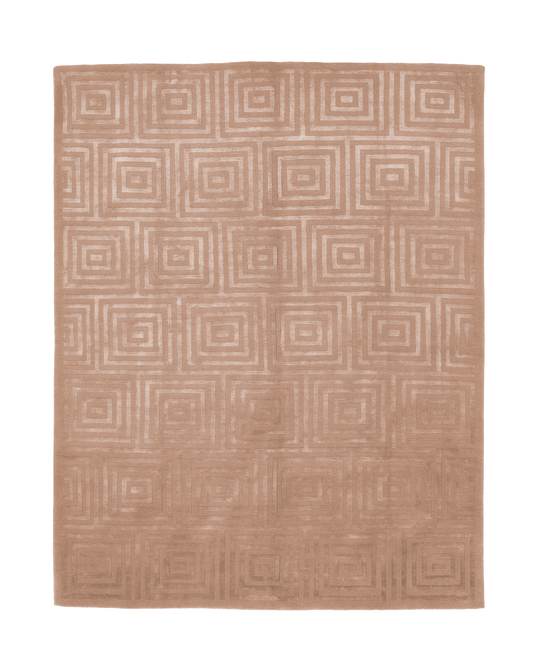 handgeknüpfter Teppich aus Wolle und Seide elegant beige und zeitlos
