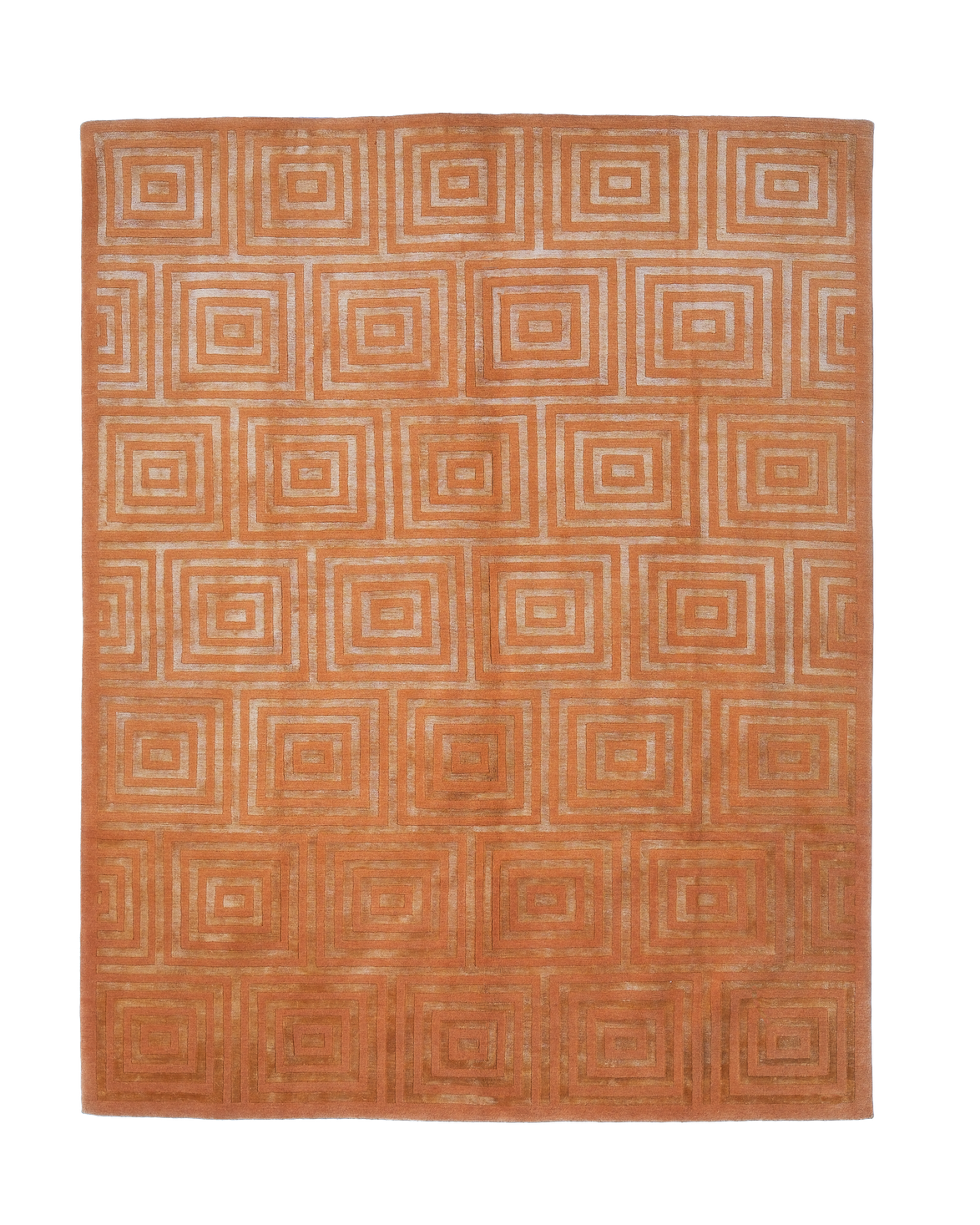 tibetisches Design im handgeknüpften Teppich in einem burnt orange ton