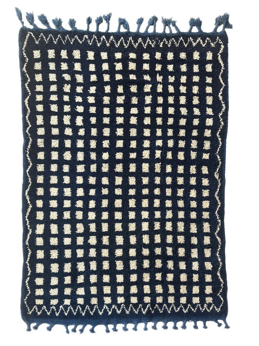 Morocco Berber Bleu&amp;Blanc 145 x 195 cm 